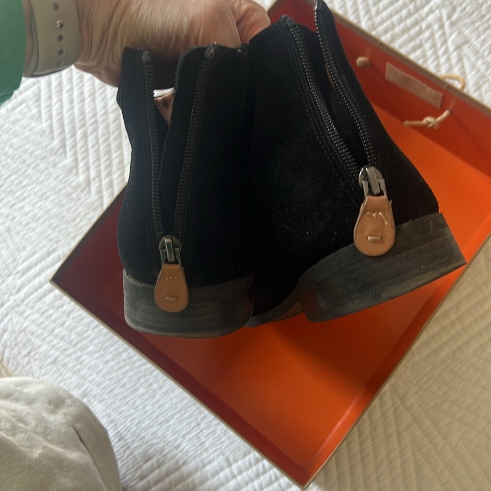 Emma Bootie Black Suede Ankle Boots - Picture 12 of 12